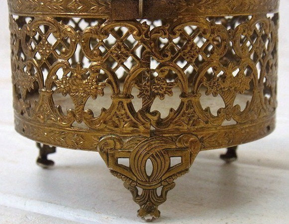 脚付き・アンティーク・ジュエリーボックス/宝石箱/アクセサリーケース USA