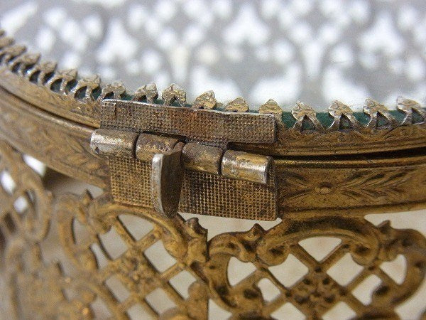 脚付き・アンティーク・ジュエリーボックス/宝石箱/アクセサリーケース USA