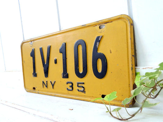 NY・ニューヨーク・1935’s・ヴィンテージ・ナンバープレート・1V-106・アメ車