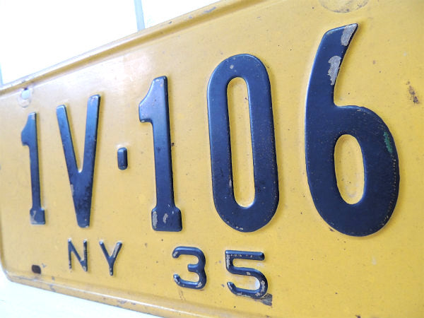 NY・ニューヨーク・1935’s・ヴィンテージ・ナンバープレート・1V-106・アメ車