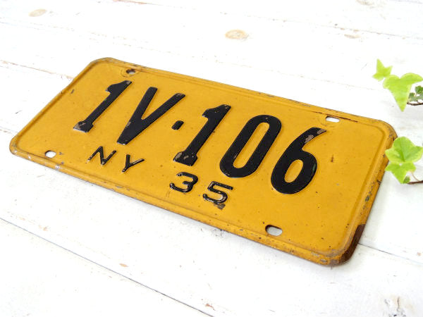 NY・ニューヨーク・1935’s・ヴィンテージ・ナンバープレート・1V-106・アメ車