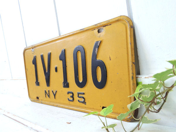 NY・ニューヨーク・1935’s・ヴィンテージ・ナンバープレート・1V-106・アメ車