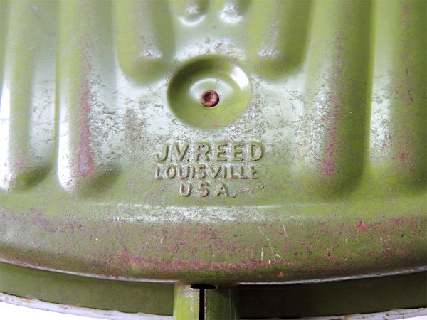 J.V.REED レトロ・オリーブグリーン・ティン製・アンティーク・ダストパン ちりとり USA