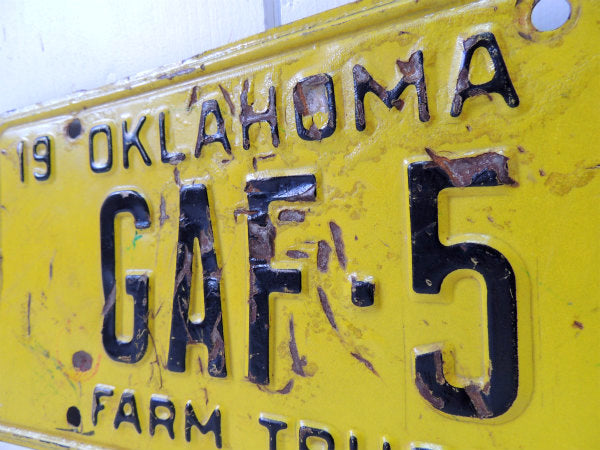 FARM トラック 1973s・オクラホマ州・農場・農園・ビンテージ・ナンバープレート US