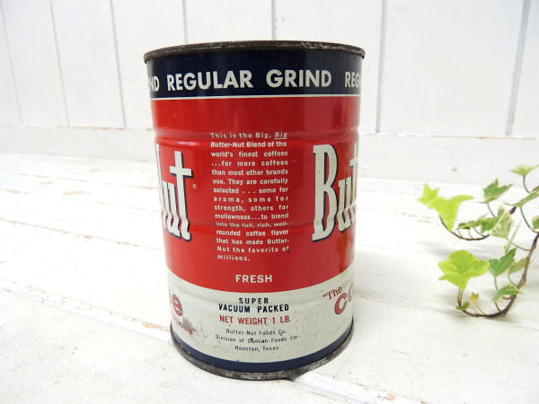 【Butter-Nut COFFEE】テキサス・ブリキ製・ヴィンテージ・コーヒー缶/ガーデニング