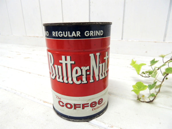 【Butter-Nut COFFEE】テキサス・ブリキ製・ヴィンテージ・コーヒー缶/ガーデニング