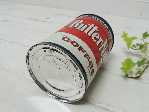 【Butter-Nut COFFEE】テキサス・ブリキ製・ヴィンテージ・コーヒー缶/ガーデニング