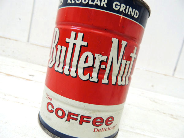 【Butter-Nut COFFEE】テキサス・ブリキ製・ヴィンテージ・コーヒー缶/ガーデニング