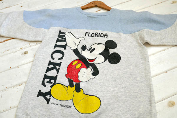 ミッキーマウス FLORIDA 80's 古着 スウェット トレーナー ビンテージ USA製(M)