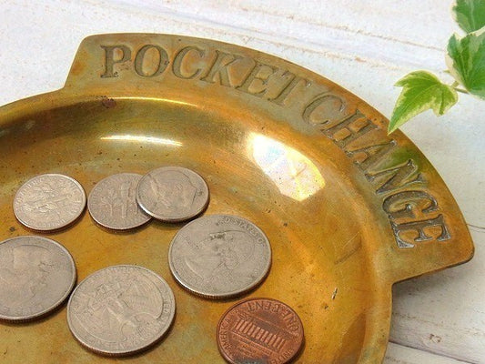 【POCKET CHANGE】真鍮製・アンティーク・ポケットチェンジ・トレイ/マネートレイ USA
