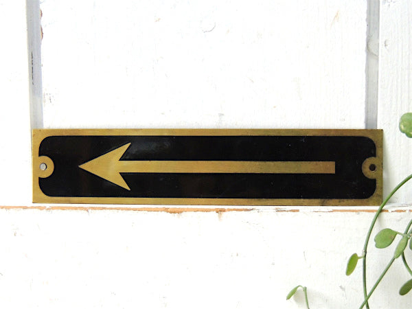 【矢印←・真鍮製】アンティーク・ヴィンテージ・サインプレート・看板・案内板