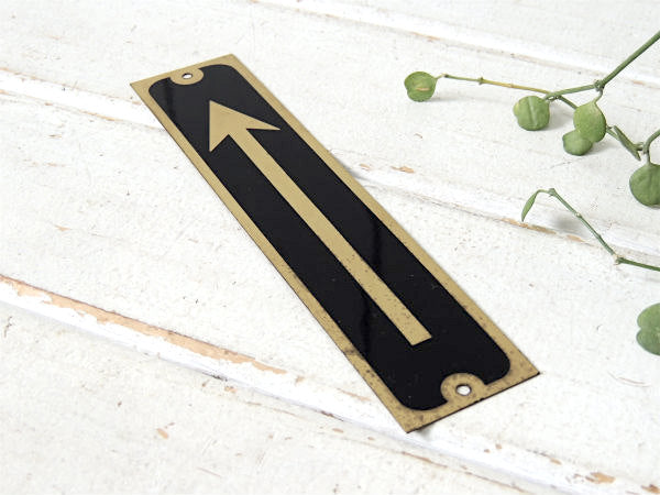 【矢印←・真鍮製】アンティーク・ヴィンテージ・サインプレート・看板・案内板