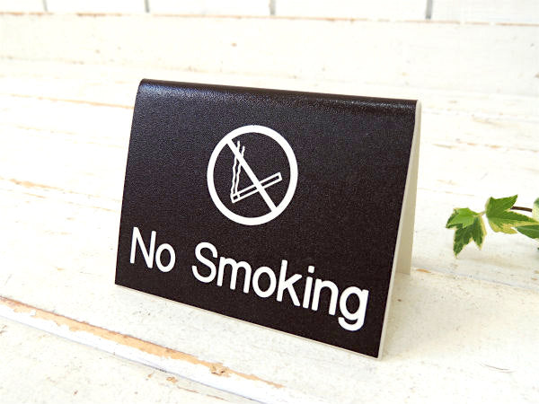 【ロゴ&NOT SMOKING】卓上サイン・ヴィンテージ・禁煙サイン・看板・USA・ポップサイン