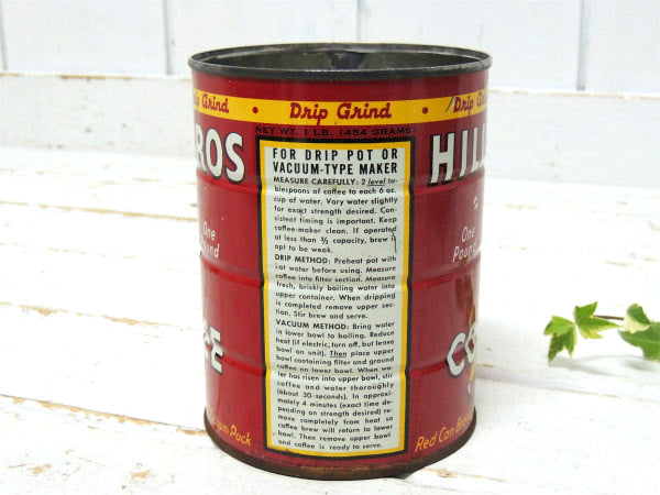 【HILLS BROS】ヒルスコーヒー・ブリキ製・ビンテージ・コーヒー缶・ティン缶・店内ディスプレイ