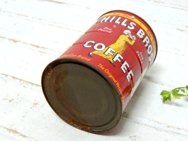 【HILLS BROS】ヒルスコーヒー・ブリキ製・ビンテージ・コーヒー缶・ティン缶・店内ディスプレイ