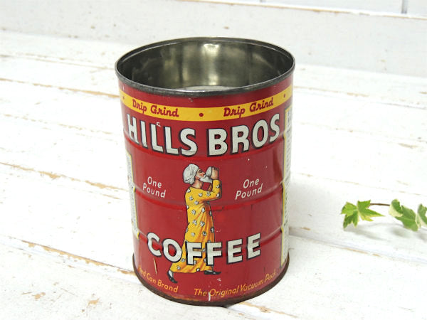 【HILLS BROS】ヒルスコーヒー・ブリキ製・ビンテージ・コーヒー缶・ティン缶・店内ディスプレイ