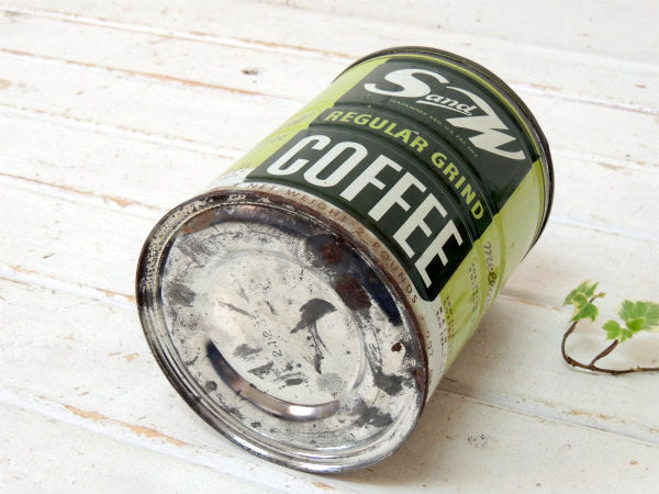 【S&W COFFEE】ブリキ製・ヴィンテージ・コーヒー缶・USA・保存容器・店舗ディスプレイ