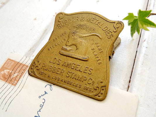 ロサンゼルス スタンプカンパニー 真鍮 アンティーク ノベルティ OLDクリップ 文房具 USA