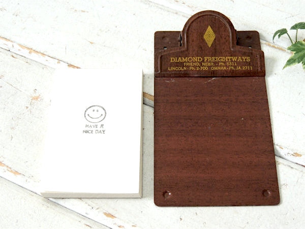 DIAMOND FREIGHTWAYS トラック会社 ウッド柄  アドバタイジング ヴィンテージ バインダー クリップボード USA