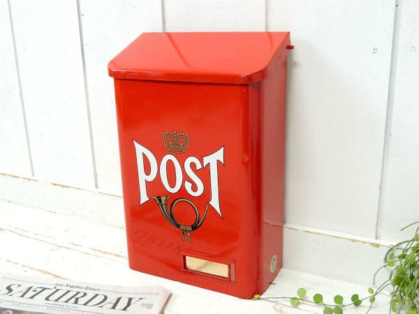 【J H Produkt・スウェーデン製】1960s・赤色・ヴィンテージ・メールボックス・ポスト