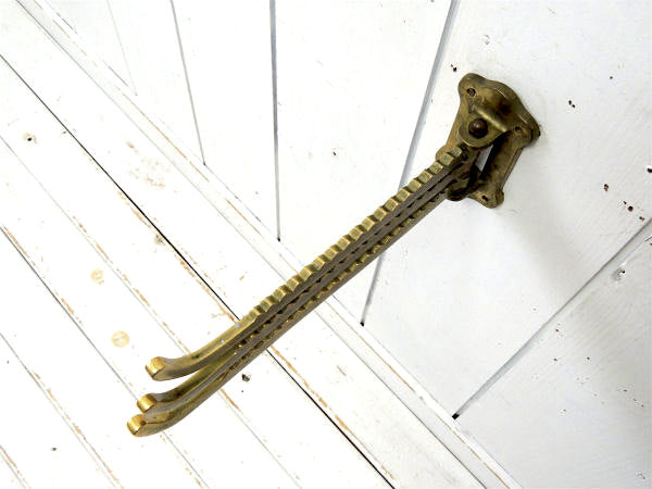 【BK・船内用・真鍮製】3段・可動式・アンティーク・フック・ハンガー・船・ヨット