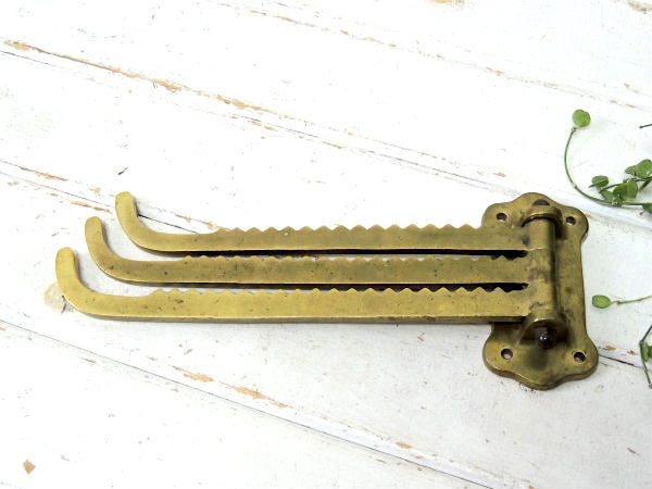 【BK・船内用・真鍮製】3段・可動式・アンティーク・フック・ハンガー・船・ヨット