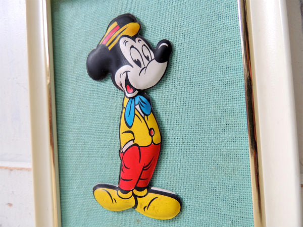 【ミッキーマウス】ウォルトディズニー・フレーム入り・60'sヴィンテージ・壁飾り・ウォールデコ