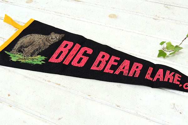 【CALIFORNIA】カリフォルニア・ビッグベアーレイク・ヴィンテージ・大きなペナント/旗 USA