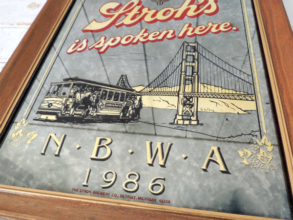 【ストローズ・Stroh's】パブミラー・ビールサイン・アドバタイジング・看板・ヴィンテージUS