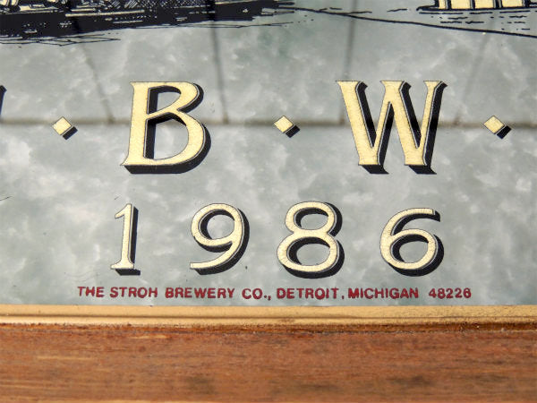 【ストローズ・Stroh's】パブミラー・ビールサイン・アドバタイジング・看板・ヴィンテージUS