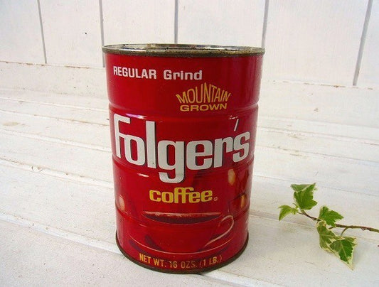 【Folgers】フォルジャーズ・ティン製・ヴィンテージ・コーヒー缶 USA