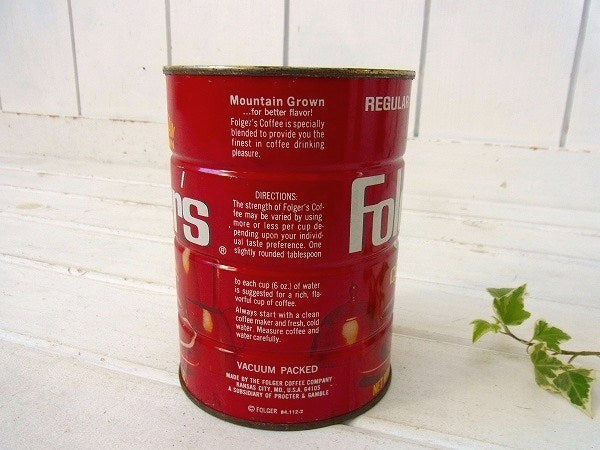 【Folgers】フォルジャーズ・ティン製・ヴィンテージ・コーヒー缶 USA
