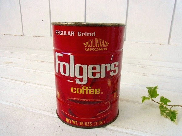 【Folgers】フォルジャーズ・ティン製・ヴィンテージ・コーヒー缶 USA