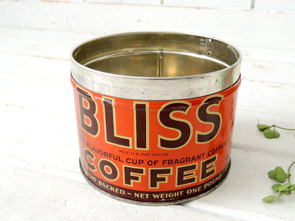 【BLISS COFFEE/NEW YORK/LA/HOUSTON】コーヒー缶・ブリキ製・ビンテージ