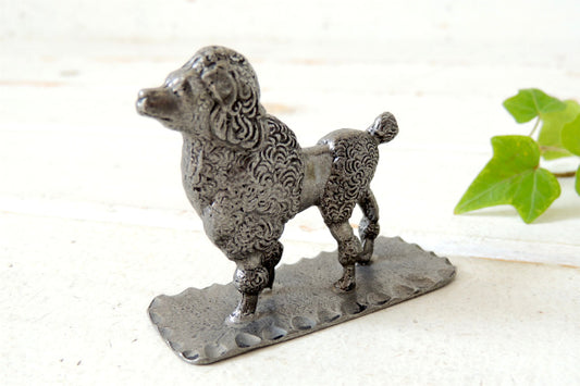 【ピューター・プードル】犬・置物・オブジェ・PEWTER/USA/ビンテージ