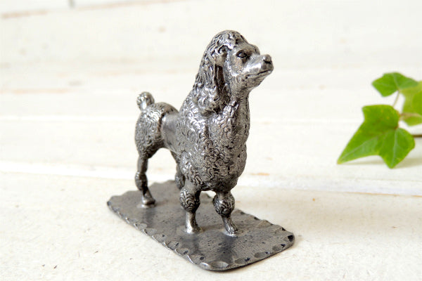 【ピューター・プードル】犬・置物・オブジェ・PEWTER/USA/ビンテージ
