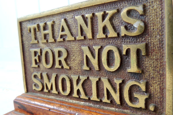 NOT SMOKING・1920'~ 木製×真鍮・アンティーク・卓上 サイン デスク 看板