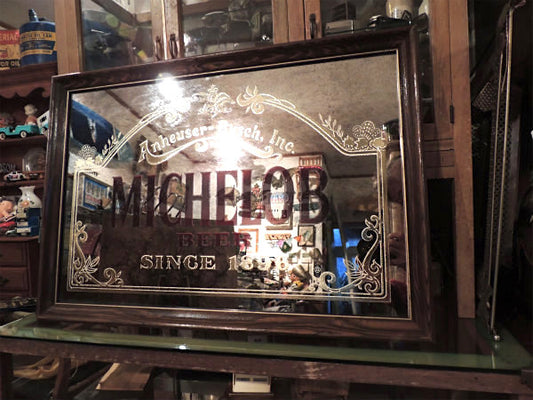 【ミケロブ・バドワイザー】ビッグサイズ・パブミラー・ビール・アドバタイジング・看板・ヴィンテージ