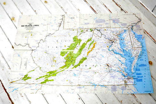 ウェストバージニア州 メリーランド州 USA デラウェア 1988年製・ヴィンテージ・マップ 地図