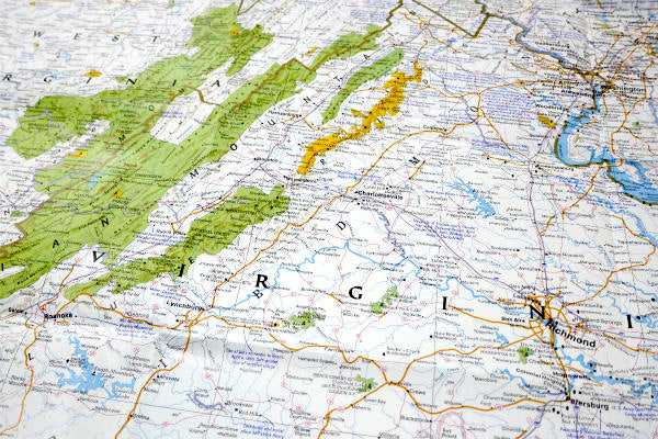 ウェストバージニア州 メリーランド州 USA デラウェア 1988年製・ヴィンテージ・マップ　地図