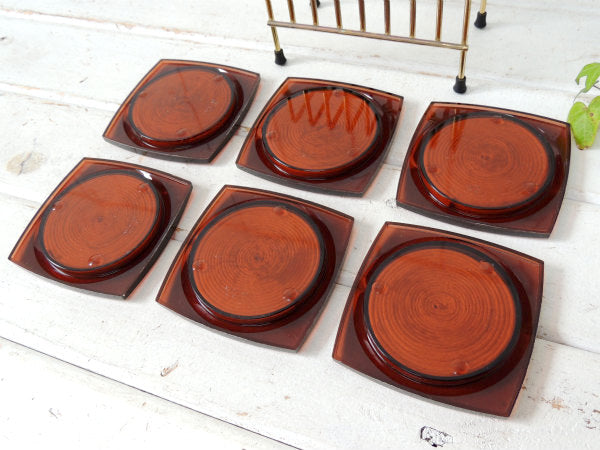 ミッドセンチュリー・ヴィンテージ・コースターセット・専用スタンド付き・ USA