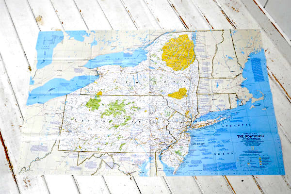 NY ニューヨーク USA ペンシルベニア ニュージャージー州 ヴィンテージ マップ 地図　印刷物