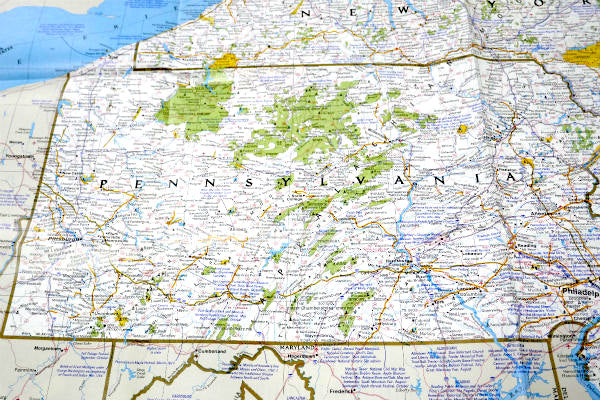 NY ニューヨーク USA ペンシルベニア ニュージャージー州 ヴィンテージ マップ 地図　印刷物