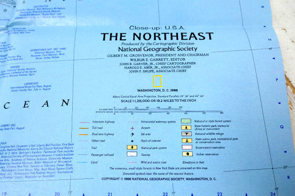 NY ニューヨーク USA ペンシルベニア ニュージャージー州 ヴィンテージ マップ 地図　印刷物