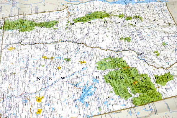 ニューハンプシャー コネチカット ロードアイランド マサチューセッツ バーモント ヴィンテージ 地図