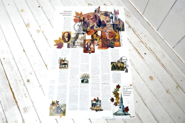 ニューハンプシャー コネチカット ロードアイランド マサチューセッツ バーモント ヴィンテージ 地図