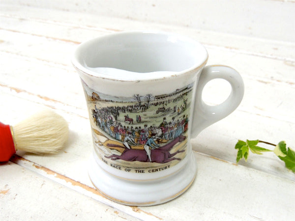 THE RACE・BARBER 乗馬 レース柄・ヴィンテージ・マスタッシュカップ・マグ