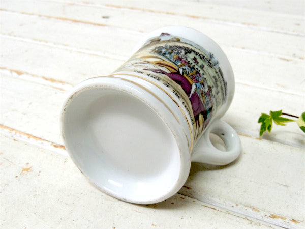 THE RACE・BARBER 乗馬 レース柄・ヴィンテージ・マスタッシュカップ・マグ