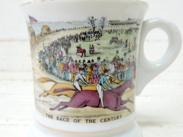 THE RACE・BARBER 乗馬 レース柄・ヴィンテージ・マスタッシュカップ・マグ