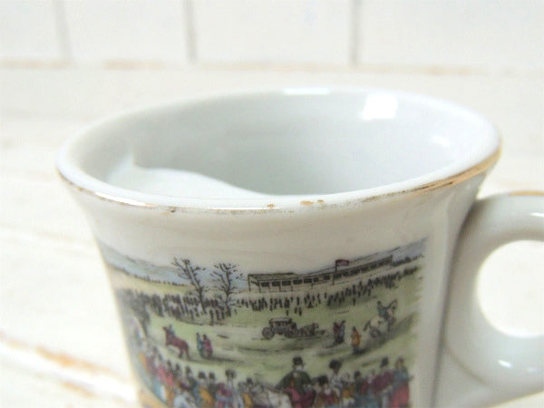 THE RACE・BARBER 乗馬 レース柄・ヴィンテージ・マスタッシュカップ・マグ